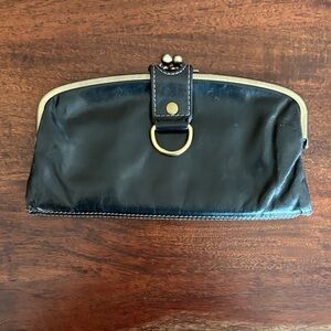 Nordstrom Black and Gold Leather Clutch